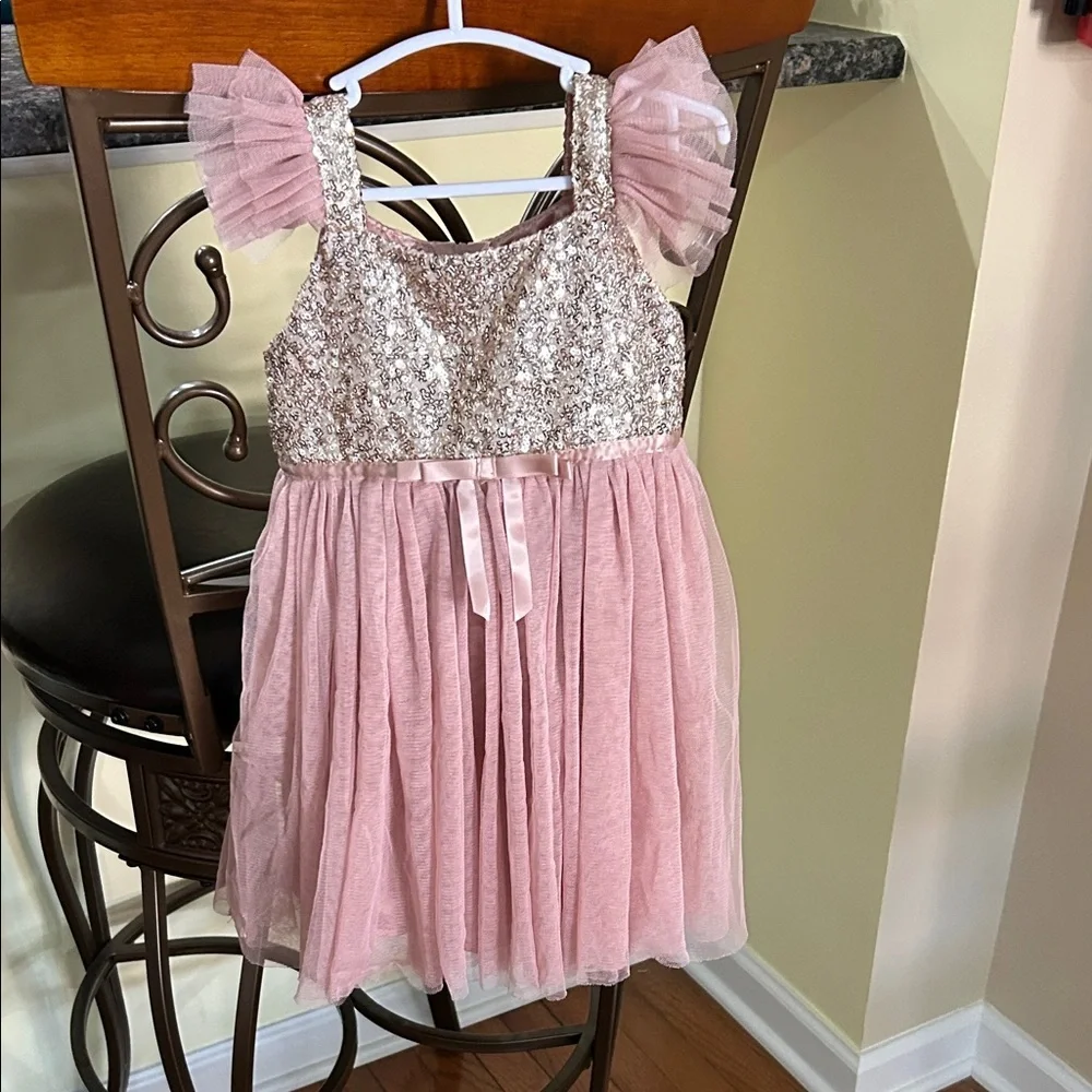 Popatu Little Girls Sequin Tulle Dress, featuring a sequin-embellished bodice